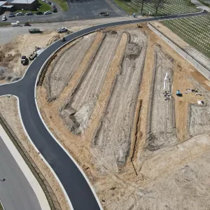 Completed cremains lawn section along the drive