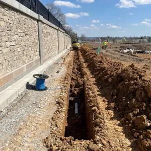 Excavated crypt field during spring preparation