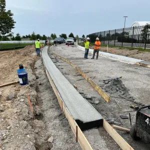 Drainage trenching alongside the new wall