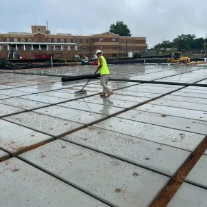 Setting a double-depth precast crypt module