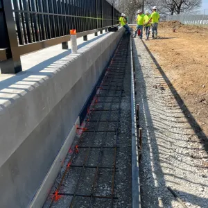 Placing precast crypts across the section grid